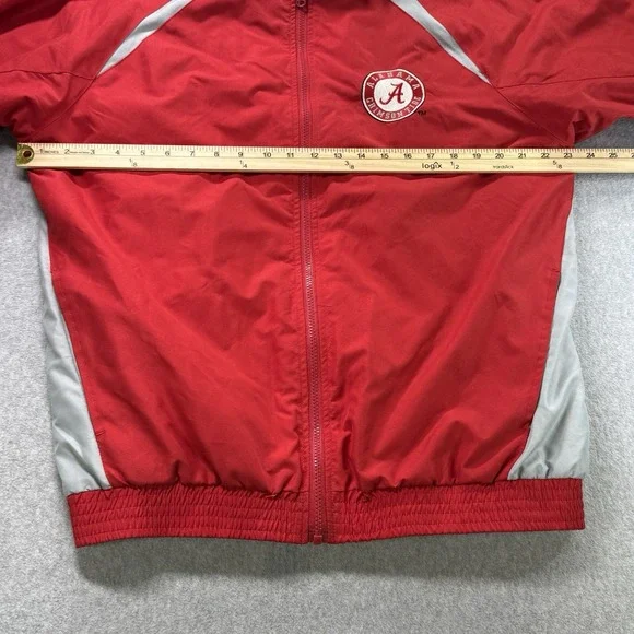 Alabama Crimson Tide Jacket Men's Medium Red‎ Gray Full Zip Essex Fleece Lined - Picture 5 of 11